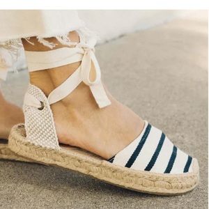 Soludos Lace-Up Striped Espadrilles Size 8 NWOB